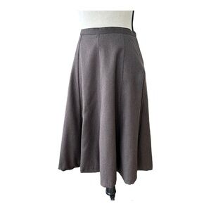Barami Womens Skirt Wool A-line Midi Knee Length Brown Solid 00